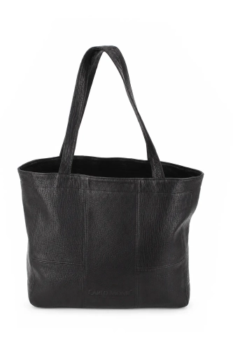 Torebka damska shopper z czarnej skóry owczej DORJAN 2.webp