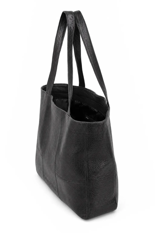 Torebka damska shopper z czarnej skóry owczej DORJAN 3.webp