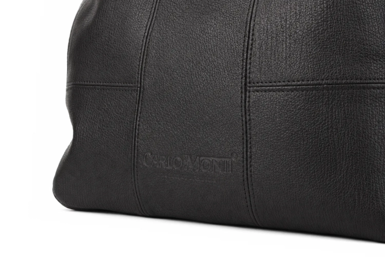 Torebka damska shopper z czarnej skóry owczej DORJAN 8.webp