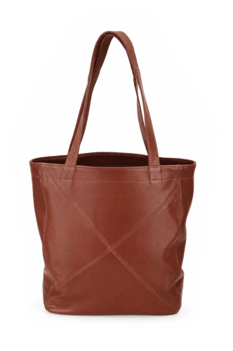 Torebka damska typu shopper z brązowej skóry owczej DORJAN 2.webp