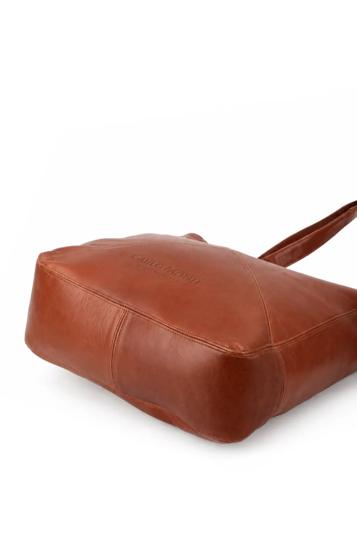Torebka damska typu shopper z brązowej skóry owczej DORJAN 9.webp
