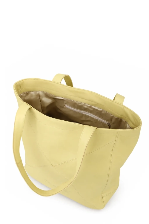 Torebka damska shopperka z żółtej skóry naturalnej DORJAN 4.webp