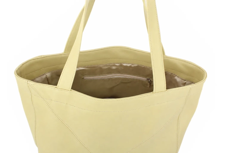 Torebka damska shopperka z żółtej skóry naturalnej DORJAN 8.webp