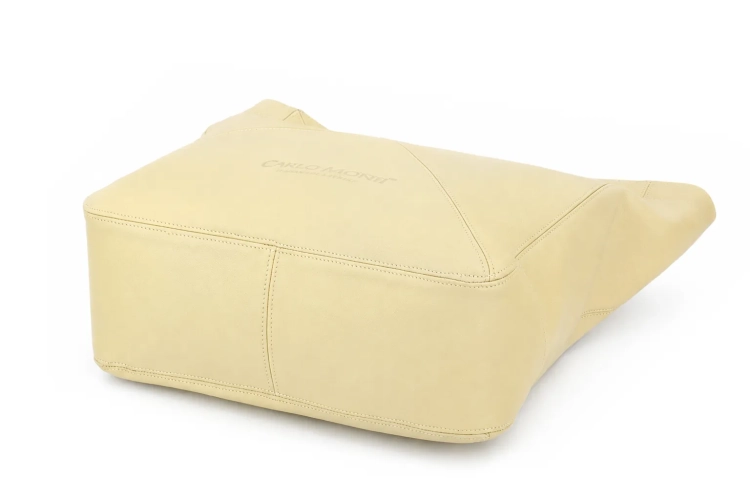 Torebka damska shopperka z żółtej skóry naturalnej DORJAN 9.webp