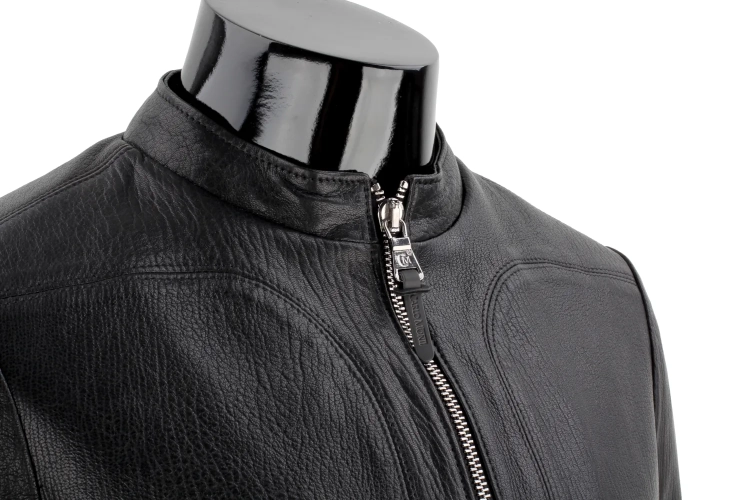Czarna kurtka męska w rockowym stylu ze skóry PREMIUM DORJAN 15.webp