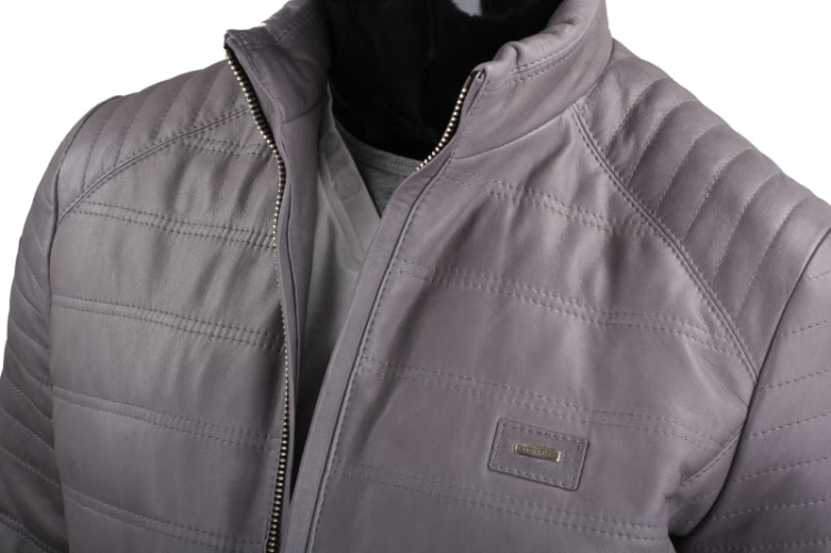 Kurtka skórzana pikowana męska DORJAN CM NIK102 stójka