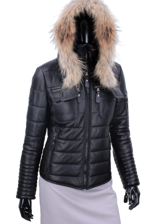 Kurtka Skórzana Pikowana Damska DORJAN CM BSA450_2 3.JPG