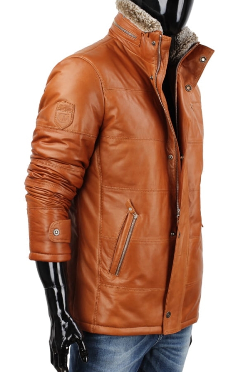 Kurtka skórzana pikowana męska DORJAN CM BRU088 6.JPG