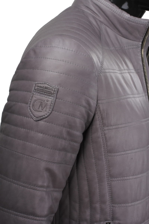 Kurtka skórzana pikowana męska DORJAN CM NIK102 logo