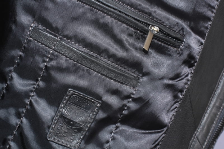 Kurtka skórzana pikowana męska CARLO MONTI BRU100