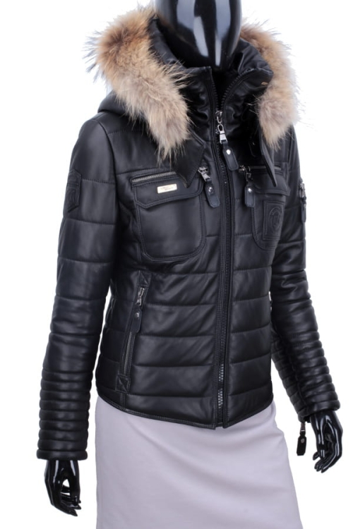 Kurtka Skórzana Pikowana Damska DORJAN CM BSA450_2 5.JPG