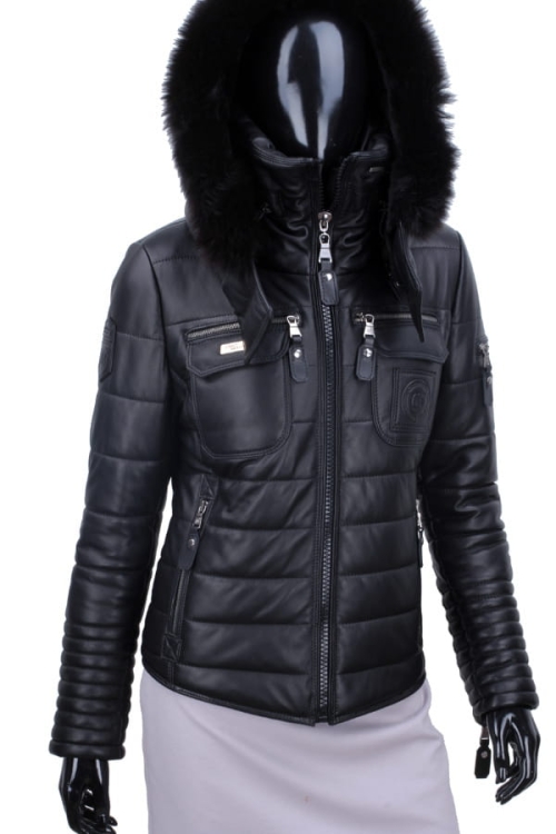 Kurtka Skórzana Pikowana Damska DORJAN CM BSA450_1 2.JPG