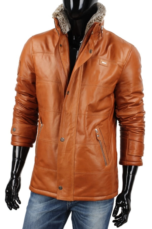 Kurtka skórzana pikowana męska DORJAN CM BRU088 1.JPG