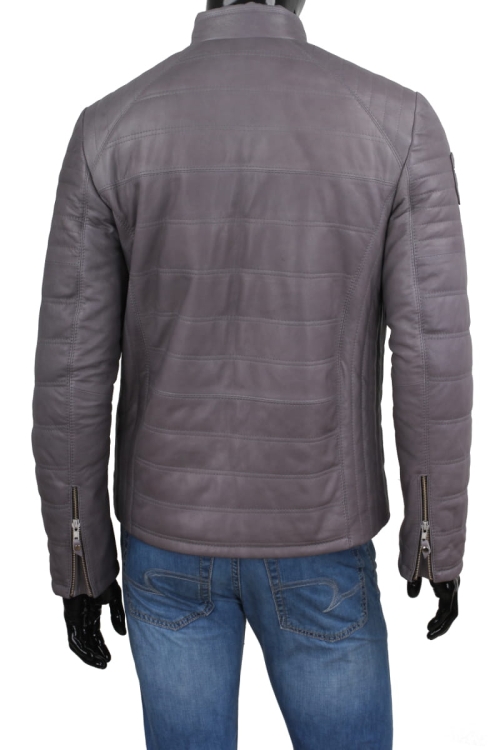 Kurtka skórzana pikowana męska DORJAN CM NIK102 tył