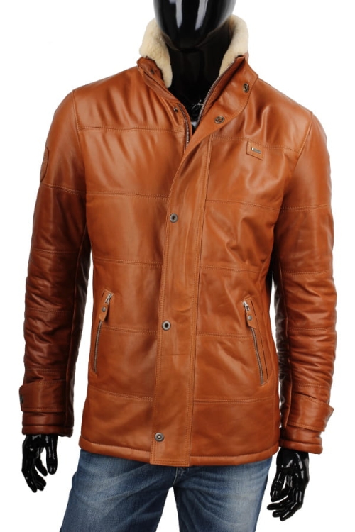 Kurtka skórzana pikowana męska DORJAN CM BRU088 4.JPG