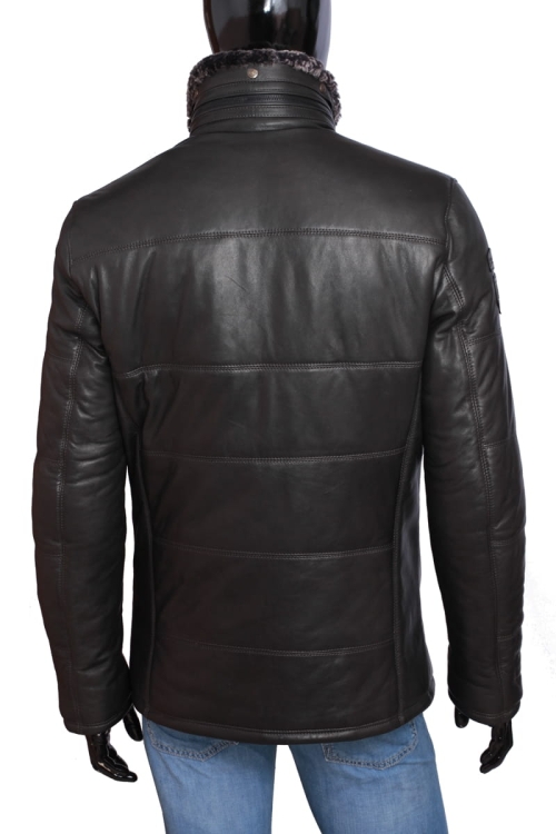Kurtka skórzana pikowana męska CARLO MONTI BRU100