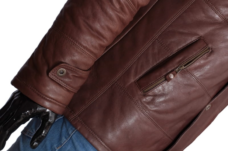 Kurtka skórzana pikowana męska CARLO MONTI BRU117