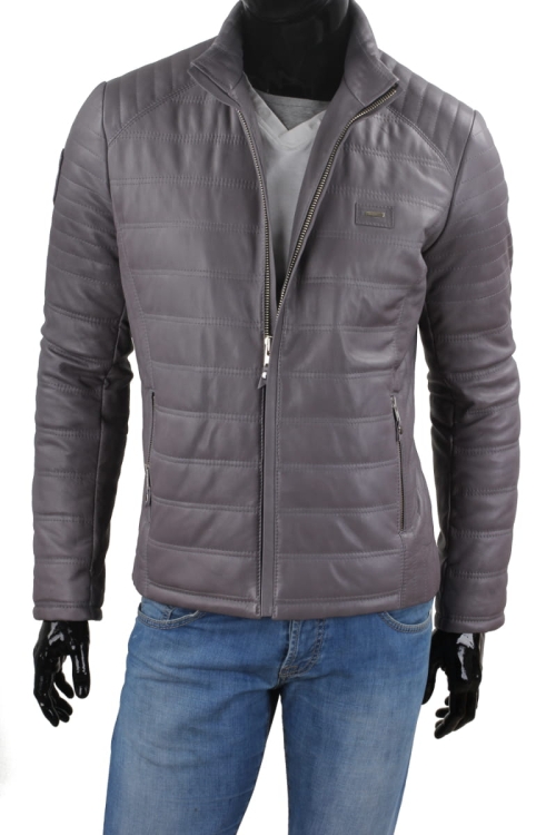 Kurtka skórzana pikowana męska DORJAN CM NIK102 przód