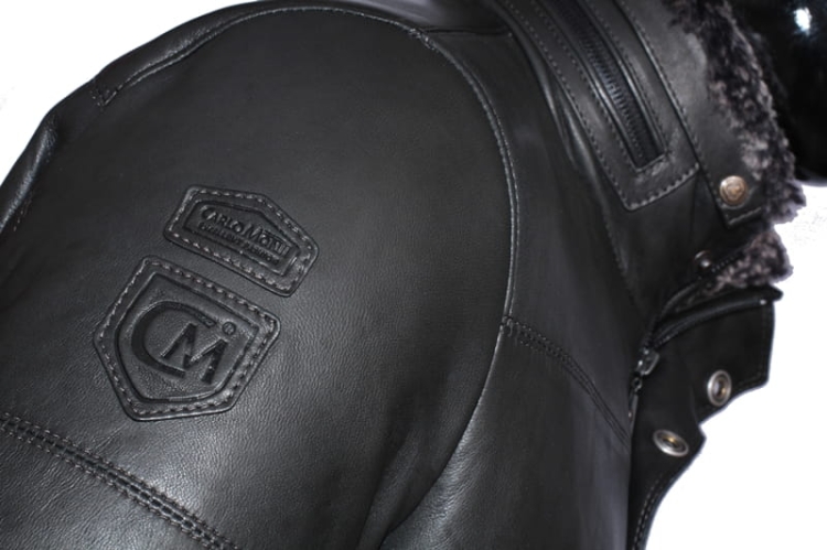 Kurtka skórzana pikowana męska CARLO MONTI BRU100