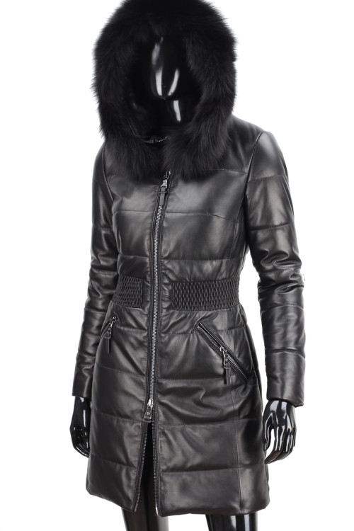 Płaszcz Skórzany Pikowany Damski DORJAN CM SYL450_1 5.JPG