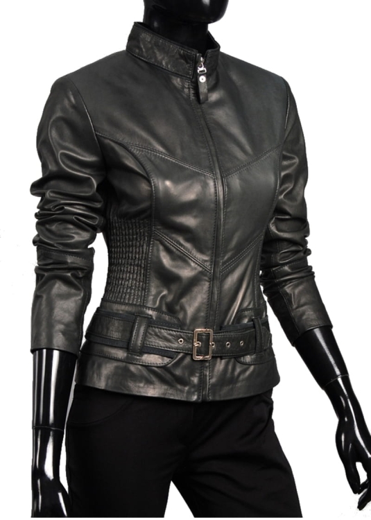 Kurtka skórzana damska DORJAN IZL066 ramoneska czarna
