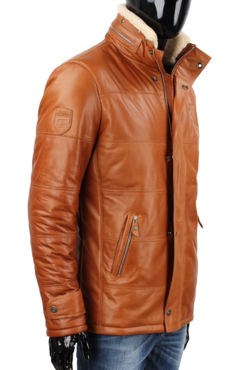 Kurtka skórzana pikowana męska DORJAN CM BRU088 5.JPG
