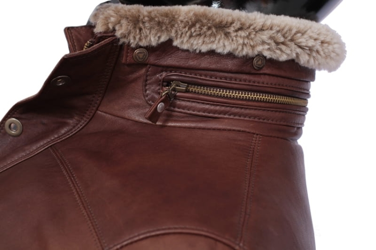 Kurtka skórzana pikowana męska CARLO MONTI BRU117 zamek