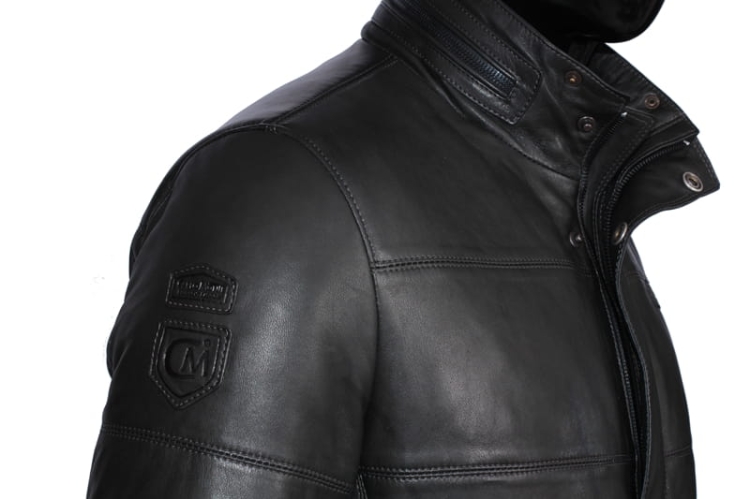 Kurtka skórzana pikowana męska CARLO MONTI BRU100