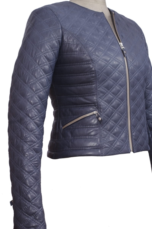 Kurtka skórzana pikowana damska CARLO MONTI IZA101