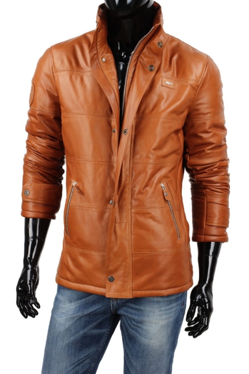 Kurtka skórzana pikowana męska DORJAN CM BRU088 3.JPG