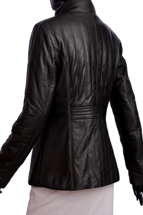 KURTKA SKÓRZANA PIKOWANA DAMSKA CARLO MONTI AML450