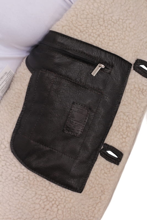 ELV950 - Czarna Kurtka skórzana męska / kieszeń wewnętrzna ze skóry naturalnej CARLO MONTI