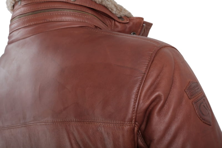 Kurtka skórzana pikowana męska DORJAN CM BRU216 najwyższa jakość 