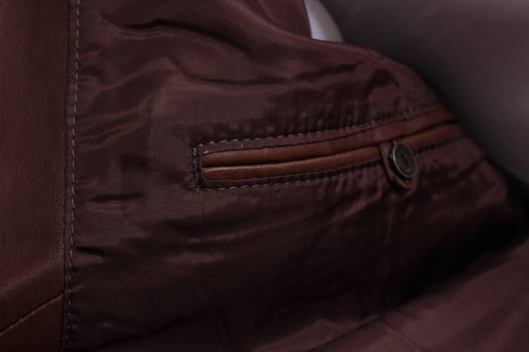 Kurtka skórzana pikowana męska CARLO MONTI BRU117