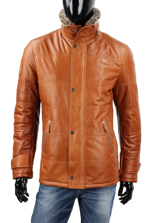 Kurtka skórzana pikowana męska DORJAN CM BRU088 2.JPG